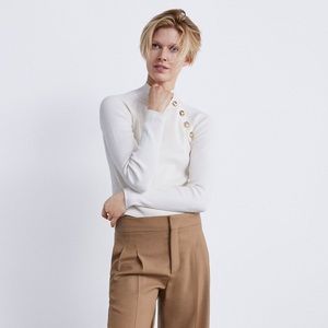 Zara knitwear ribbed sweater high neck